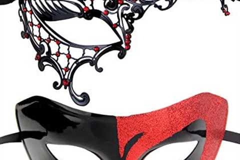 IETANG One Pair Couple’s Gorgeous Venetian Masquerade Masks Party Costumes Accessory