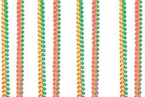 Beistle Neon Plastic Beaded Necklaces 24 Piece 90’s Party Supplies Mardi Gras Favors, 33″,..