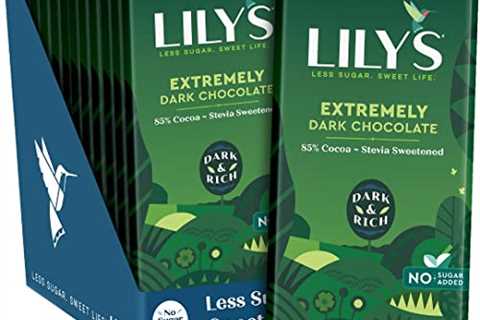 Extremely Dark Chocolate Bar by Lily’s | Made with Stevia, No Added Sugar, Low-Carb, Keto Friendly..