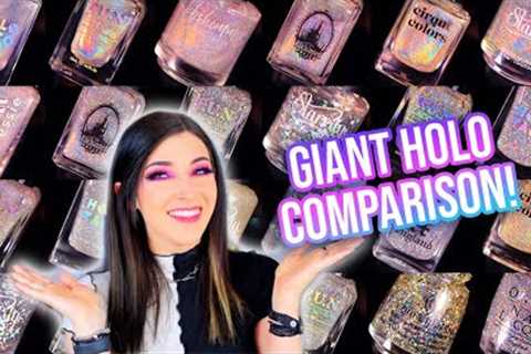 GIANT Holo Nail Polish Topper Comparison! Linear, Scattered, & Flakie Holo!  || KELLI MARISSA