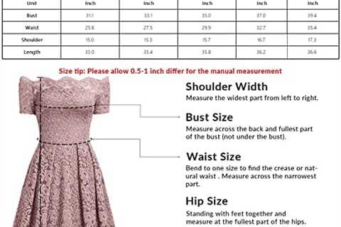 MISSMAY Women’s Vintage Floral Lace Short Sleeve Boat Neck Cocktail Party Swing Dress