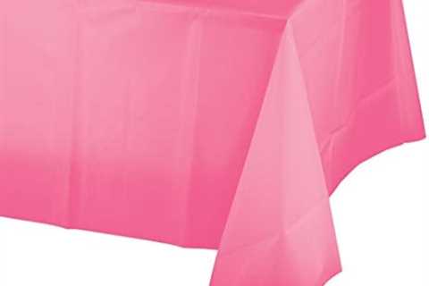 Creative Converting Candy Pink Rectangular Plastic Tablecover-1 Pc, One Size