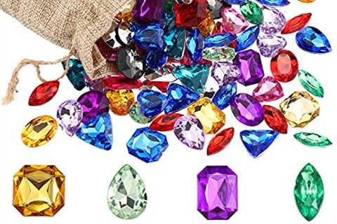 100 Pieces Toy Gems Pirate Treasure Jewels Fake Acrylic Gems Bling Multicolor Diamonds Plastic..