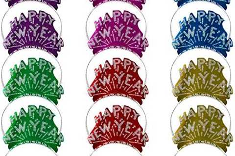 Windy City Novelties 12 Pack 2023 NYE Happy New Year’s Eve Tiaras | Assorted Colors | New Year’s..