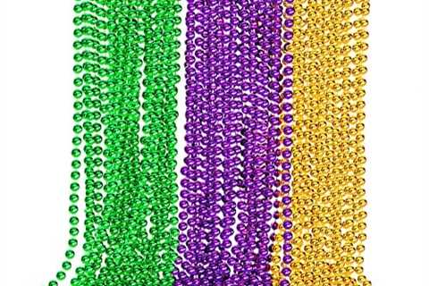 48 Pcs Mardi Gras Bead Necklaces, 32 Inch 5mm Multi-colored Durable Mardi Gras Beads, Novelty Mardi ..