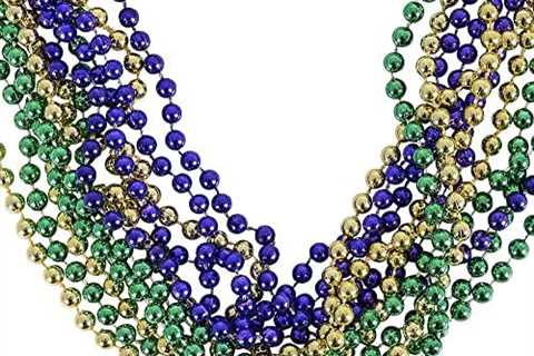 HAPPY DEALS ~ Mardi Gras Beads | 33 inch | 7 mm | Necklaces | 48 Pack