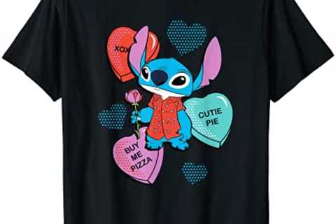 Disney Stitch Funny Candy Hearts Valentine’s Day T-Shirt