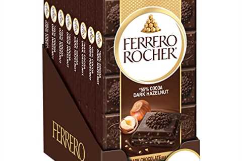 Ferrero Rocher Premium Chocolate Bars, Dark Chocolate Hazelnut Individually Wrapped, Luxury..