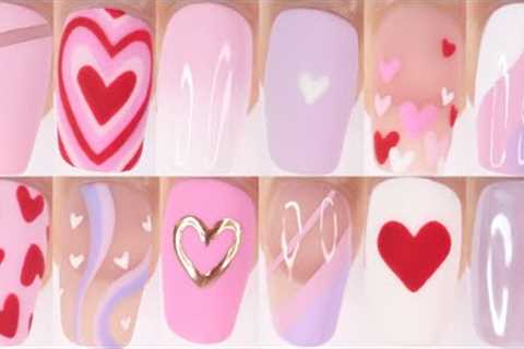 15 VALENTINES DAY NAIL IDEAS | cute and easy valentines day huge nail art compilation