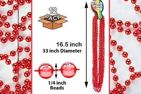 Windy City Novelties – 12 pack – Bead 33” inch Necklaces | Bulk Party Favors for Chinese New Year,..