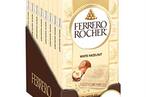 Ferrero Rocher Premium Chocolate Bars, White Chocolate Hazelnut Individually Wrapped, Luxury..