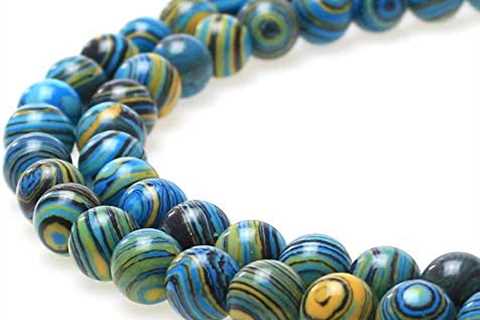 MJDCB Synthesis Colour Malachite Beads Beautiful Fashion Round Stone Beads for DIY Jewelry Making..