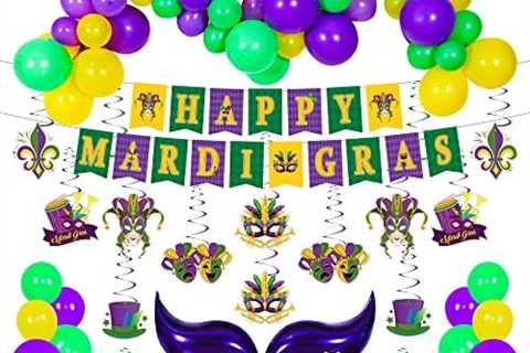 Mardi Gras Decorations, Mardi Gras Party Supplies Hanging Swirl Ornaments, HAPPY MARDI GRAS Hanging ..