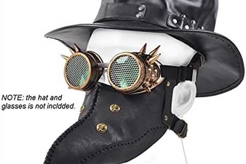 ThinkTop Plague Doctor Mask Long Nose Bird Beak Mask Rivet Steampunk Halloween Cosplay Costume for..