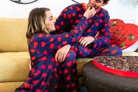 Tipsy Elves Valentines Day Pajama Sets for Adults – Matching Loungewear for Couples