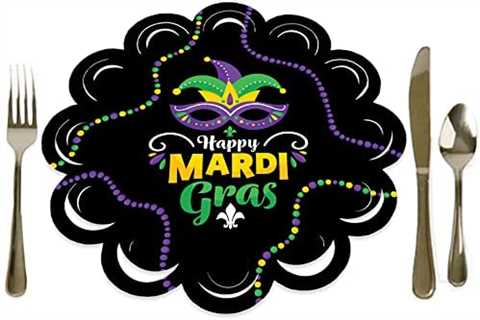 Big Dot of Happiness Colorful Mardi Gras Mask – Masquerade Party Round Table Decorations – Paper..