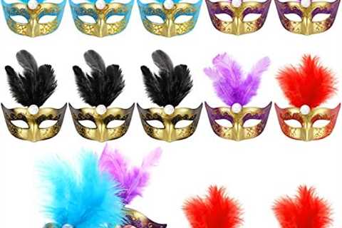 LIYDE 12PCS Mini Masks for Mardi Gras Decoration Masquerade Party Decoration Mini Decorative Masks..