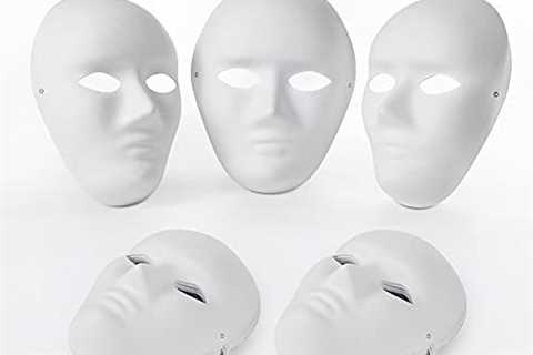 OVISEEN Paper Mache Masks, 10 Packs DIY Full Face Masks White Masquerade Masks Paintable Paper Mask ..