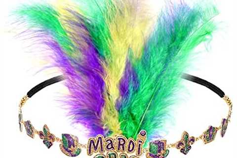 NVENF Mardi Gras Headbands, Mardi Gras Accessories Feather Fascinators, Mask Fleur De Lis Hairbands ..