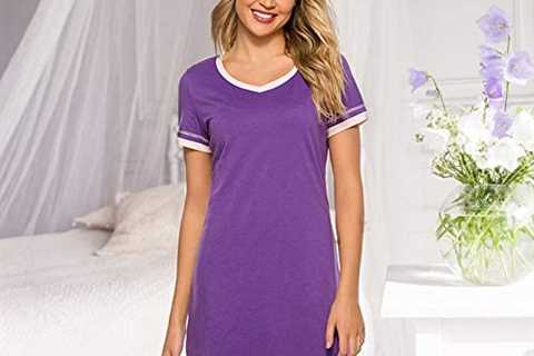 Cotton Nightgowns for Women Casual Night Shirts for Women Sleepwear Women’s Short Sleeve Shirts