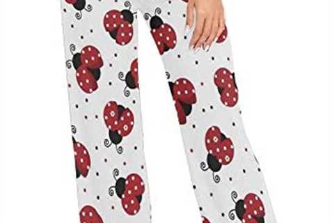 XUWU Women’s Loose Casual Comfy Pajama Pants Drawstring Palazzo Wide Leg Lounge Pants