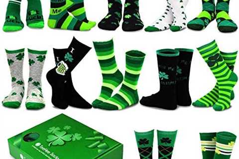 TeeHee Special Holiday 12-Pair Socks with Gift Box for Women and Men (9-11, Patrick-A)