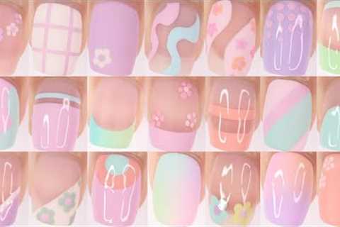 DIY 20+ SPRING NAIL DESIGNS | pastel nail art compilation using spring nail polish colors 2023