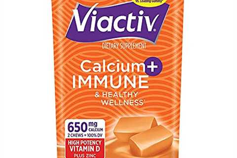 Viactiv Calcium + Immune Health Supplement Soft Chews, Orange Cream Flavor, 90 Count