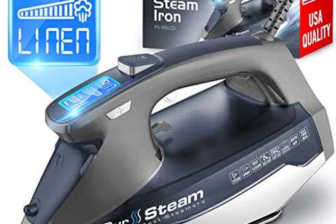 PurSteam Professional Grade 1800-Watt Steam Iron with Digital LCD Screen, 3-Way Auto-Off,..