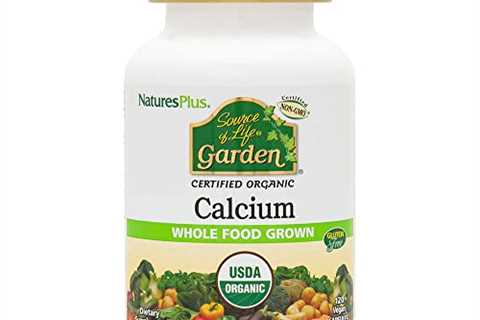 NaturesPlus Source of Life Garden Certified Organic Calcium with AlgaeCal - 1000 mg, 120 Vegan..