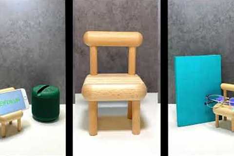 Cute Wooden Chair Phone Holder, Cute Gifts for Men, Kids and Women, Unique Birthday Gift