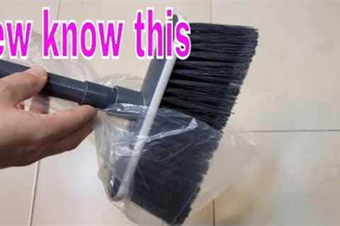 Put 1 plastic bag on your broom  and you will never sweep like before