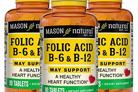 Mason Natural, Heart Formula B6/B12/Folic Acid Tablets, 90-Count Bottles (Pack of 3), Dietary..