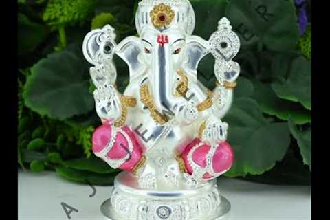 Lord Ganesh Idol | White Metal | Beautiful Designs | All Sizes Available | Silver Wholesale Store