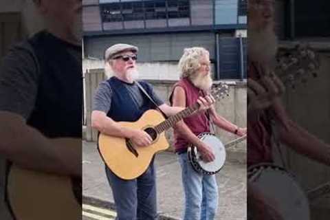 Pure and authentic busking during ladies football final - Irish Traditional Music - Ireland 2022