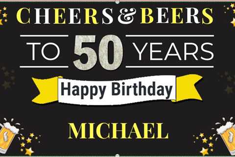  Cheers & Beers Happy 50th Birthday Banner - Bigger Better Banner