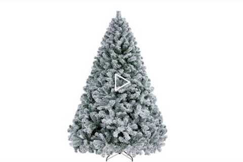 Yaheetech 7.5ft Premium Snow Flocked Hinged Artificial Christmas Tree