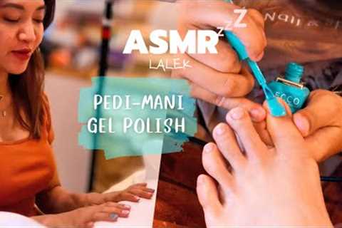 ASMR Getting Foot & Hand nails done at the real nail salon💅Nail Trim, File, Buff, Color