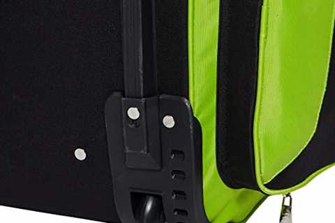 Fila 81.3 cm Lightweight Rolling Suitcase, Black/Lime