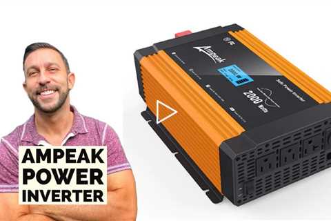 Ampeak 2000W Power Inverter 6.2A Dual USB Ports 3AC Outlets Inverter DC 12V.