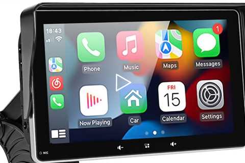 Hinine Portable Wireless Carplay Screen for Car, Apple Carplay & Android Auto