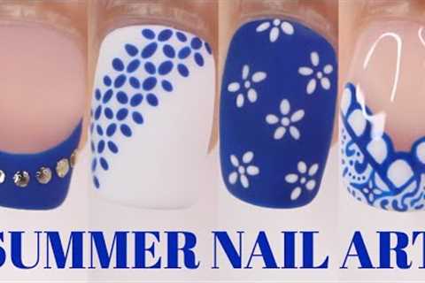 blue Summer nail designs 2024 | easy summer nail art compilation, euro summer nails inspo