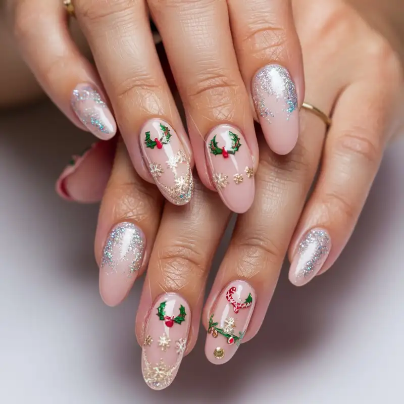 Best Pink Christmas Nails Designs: Festive & Elegant Ideas - Gloss and Vibes