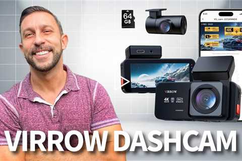 virrow X5 Dash Cam Front and Rear 4K + 2K, 170° + 165° Wide Angle, Free 64GB Card, Night Vision