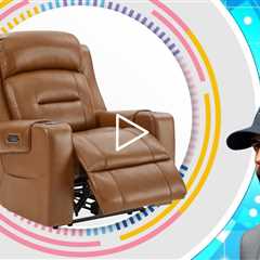Watson & Whitely Genuine Leather Power Recliner - Lay Flat, Power Headrest, USB Ports Cup Holders pd