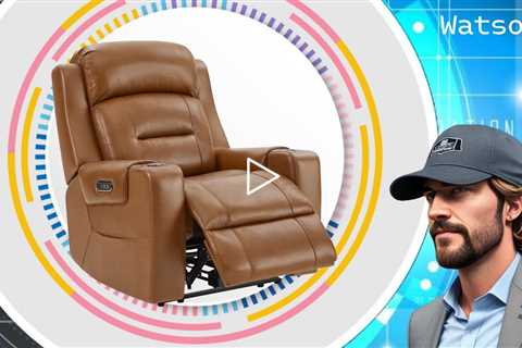 Watson & Whitely Genuine Leather Power Recliner - Lay Flat, Power Headrest, USB Ports Cup Holders pd