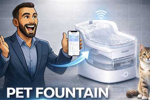 PETGUGU Cat Water Fountain - 8-layer purification (99.9% sterilization), AI-Powered Health Reports
