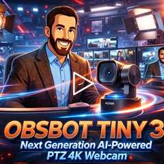 OBSBOT TINY 3 - Next Generation AI-Powered PTZ 4K Webcam, Gesture & Voice Recognition