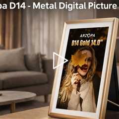 Arzopa D14 - Metal Digital Picture Frame with Large Display 14 FHD IPS Anti-Glare Touch Screen