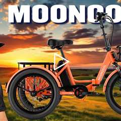 Mooncool TK1 Folding Electric Trike - 1000W Peak Power, 450lbs Load Capacity, 35-70mi Range